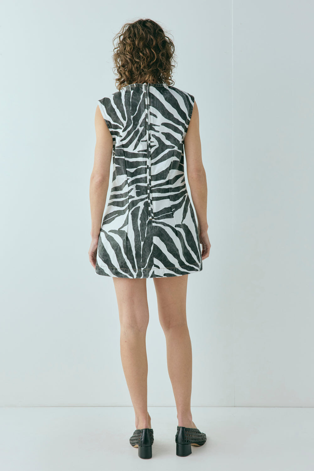 Lolita Denim Mini Dress Zebra | VRG GRL on sale