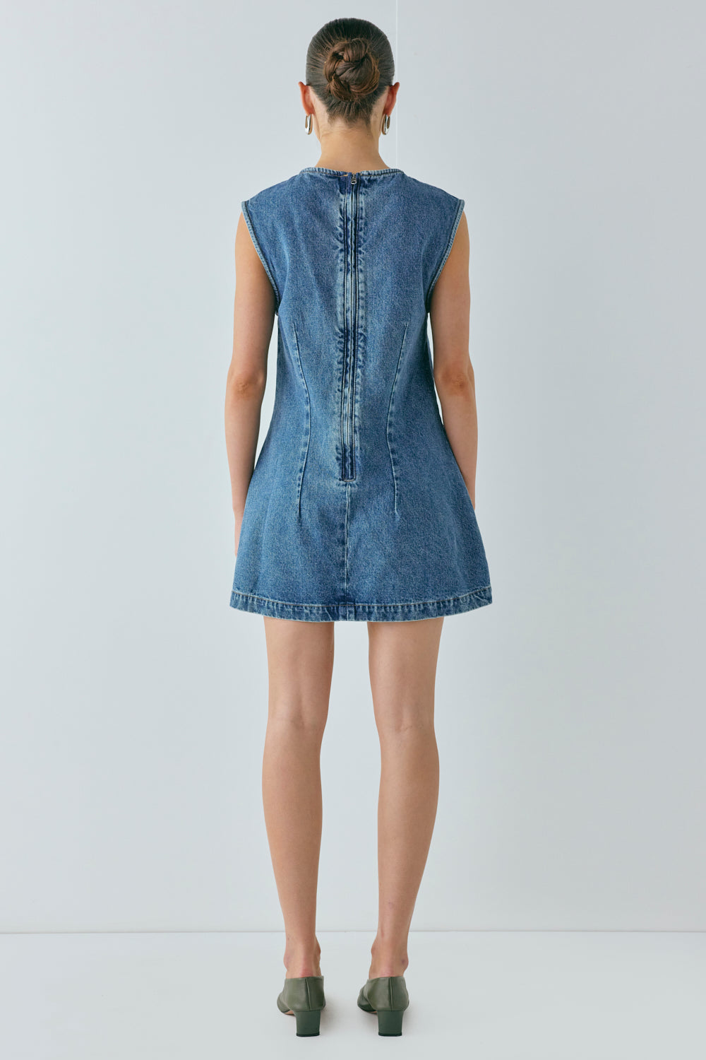 Lolita Denim Mini Dress Blue | VRG GRL US