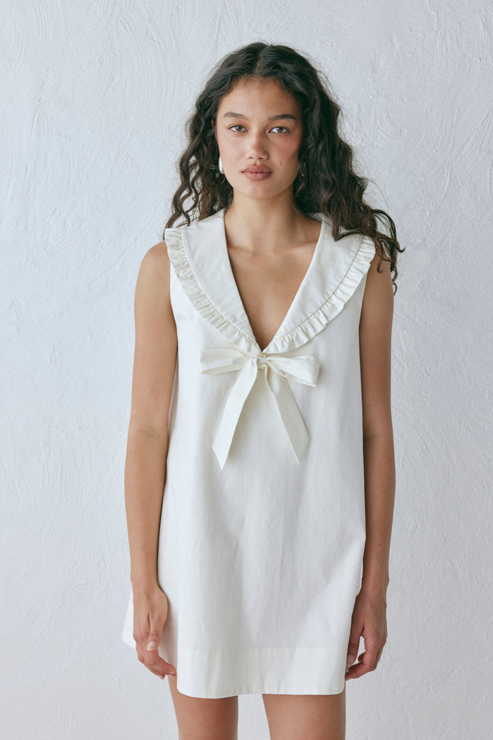Anja Mini Dress Cream | VRG GRL discount