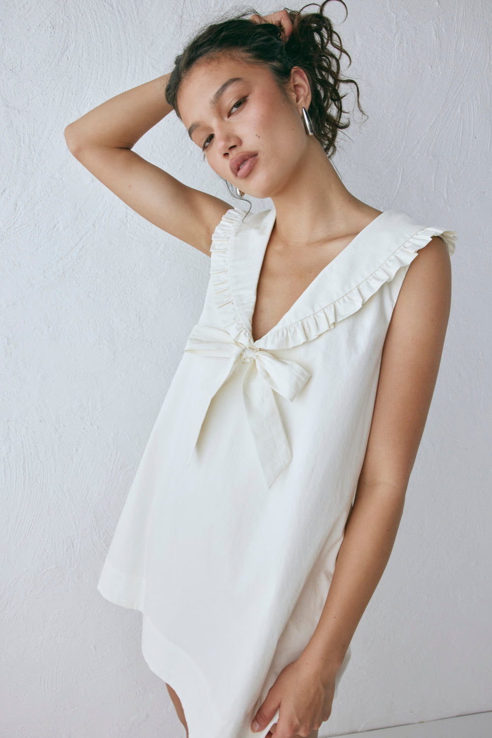 Anja Mini Dress Cream | VRG GRL discount