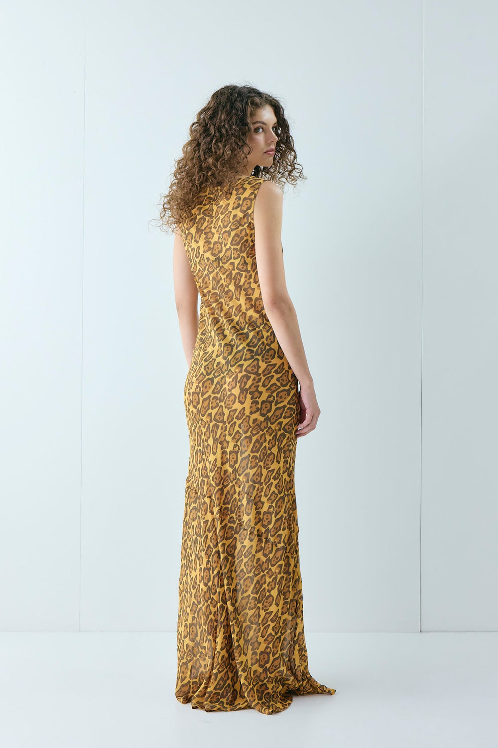 Cecelia Sheer Maxi Dress Leopard | VRG GRL online