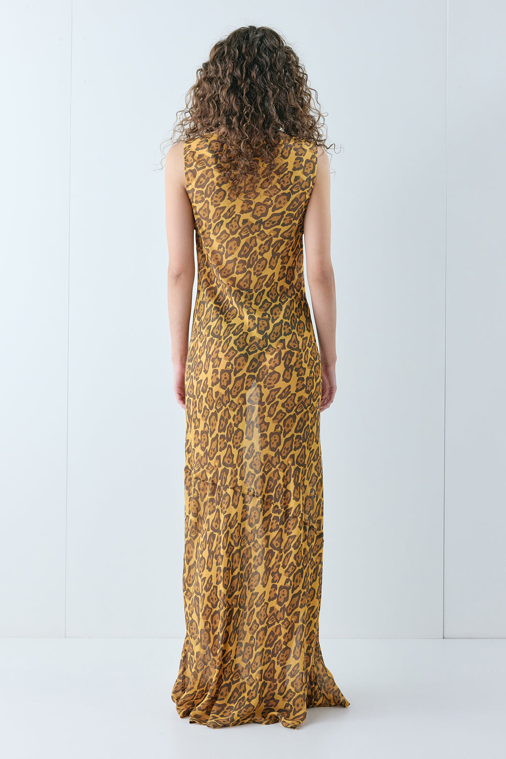 Cecelia Sheer Maxi Dress Leopard | VRG GRL online