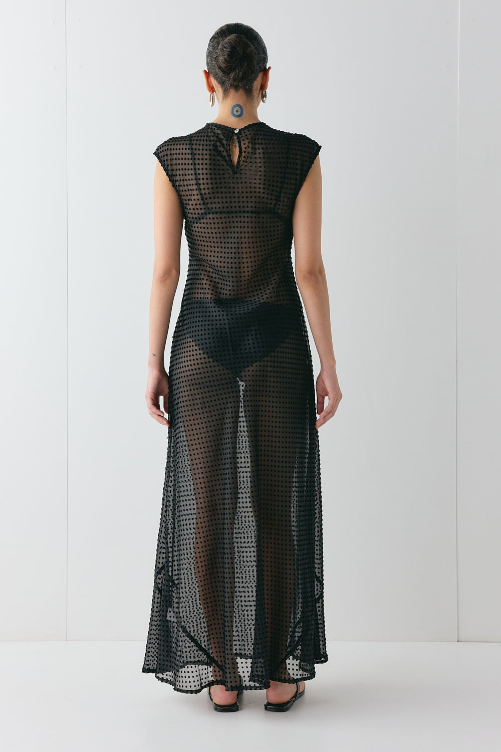 Grace Sheer Maxi Dress Black | VRG GRL sale