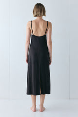 Carrie Midi Slip Dress Black | VRG GRL on sale