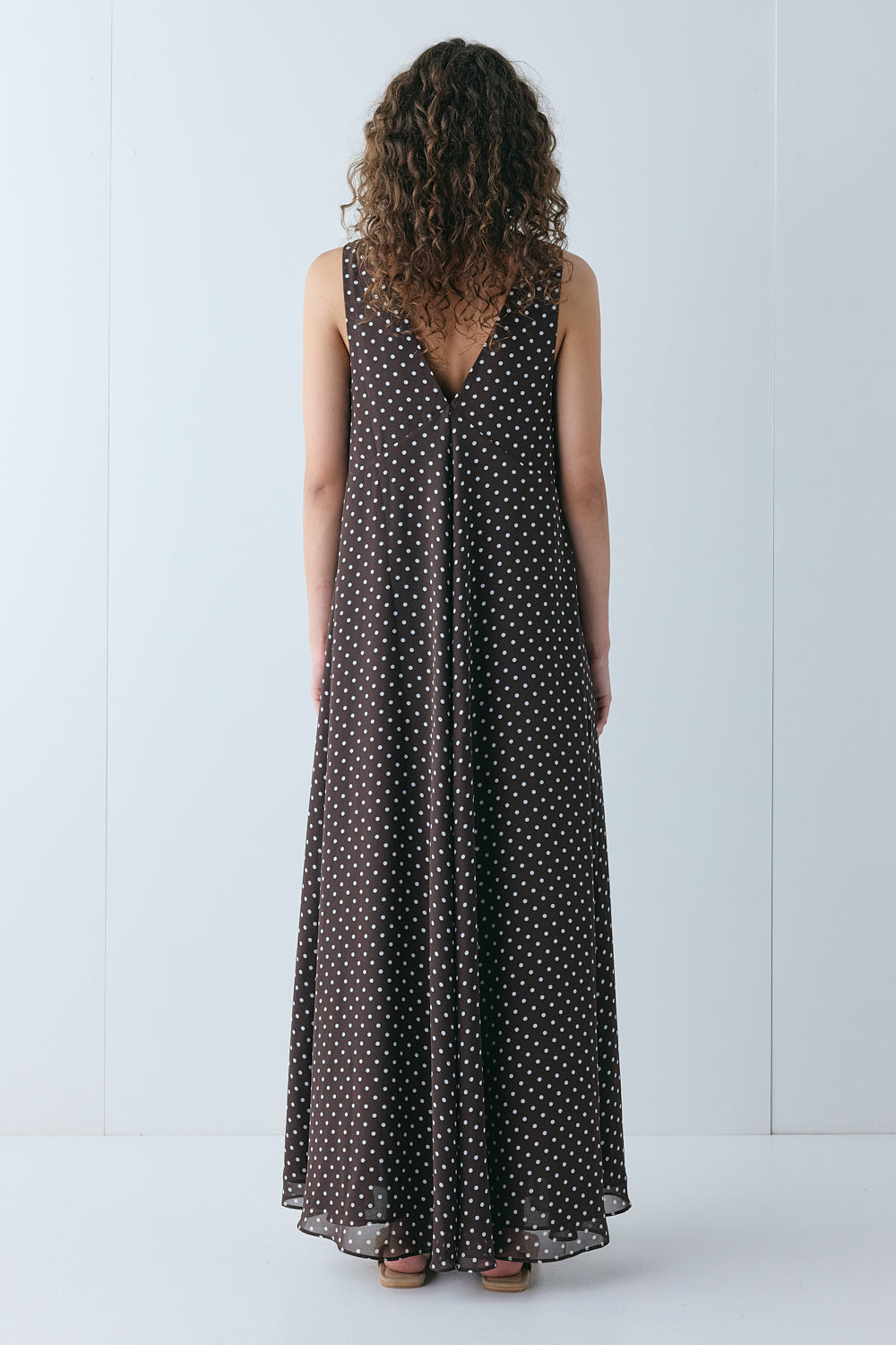 Maeve Maxi Dress Chocolate Polka Dot | VRG GRL US