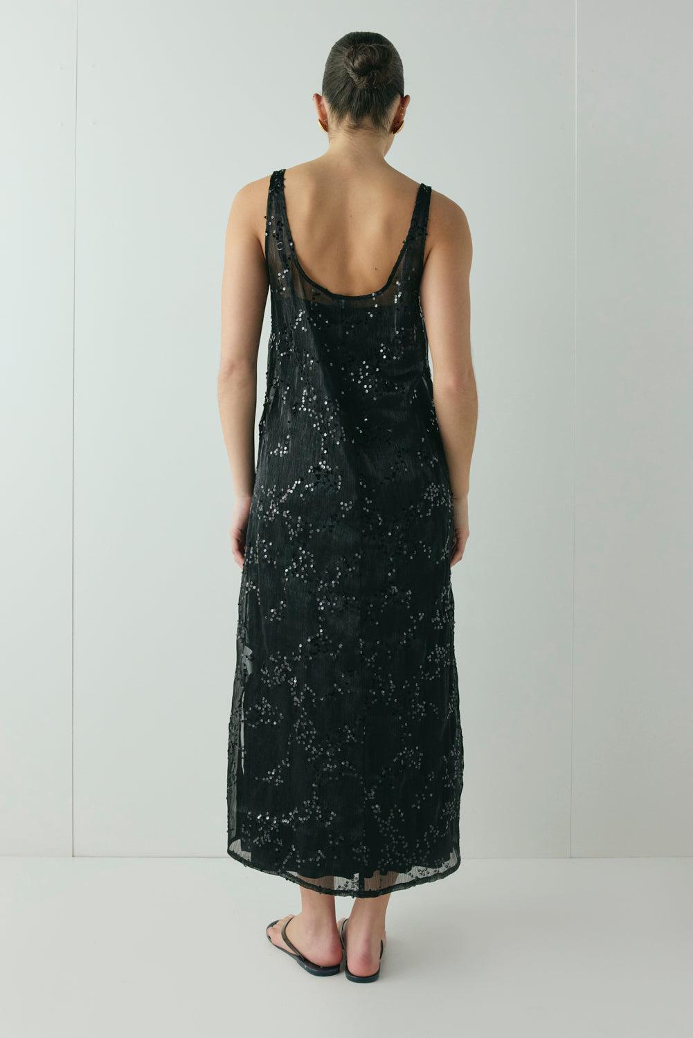Neve Sequin Midi Dress Black | VRG GRL discount