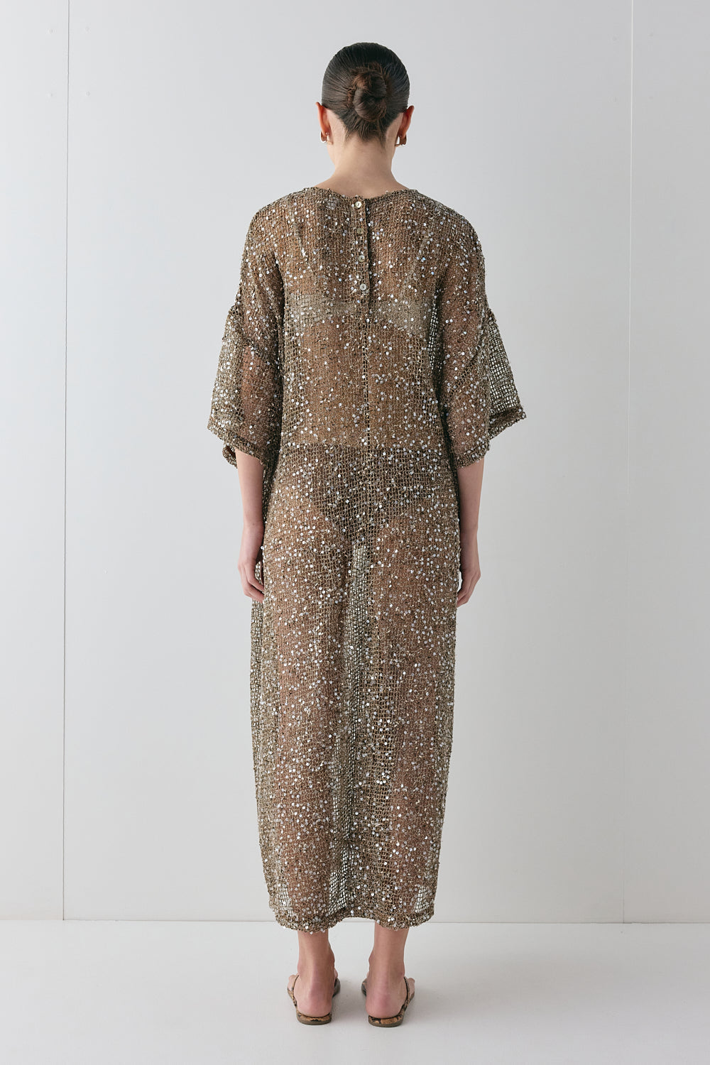Ivette Sequin Midi Dress Mocha | VRG GRL near me