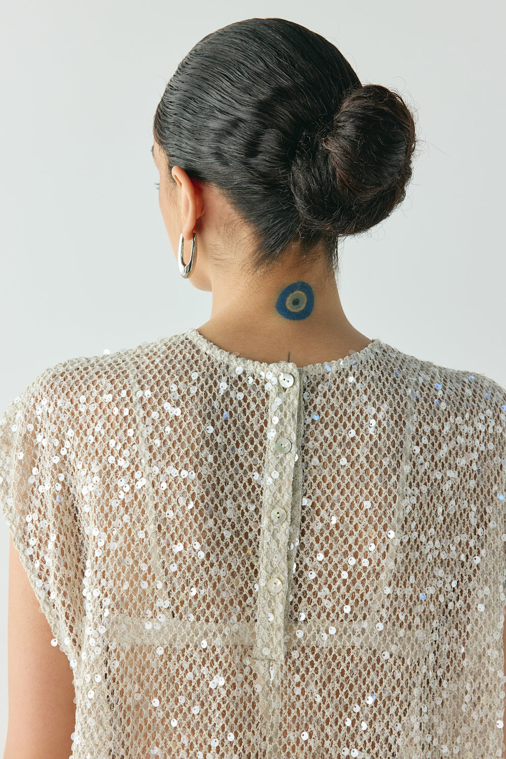 Sabre Sequin Midi Dress Oat | VRG GRL online