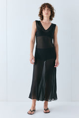 Winona Sheer Midi Dress Black | VRG GRL sale