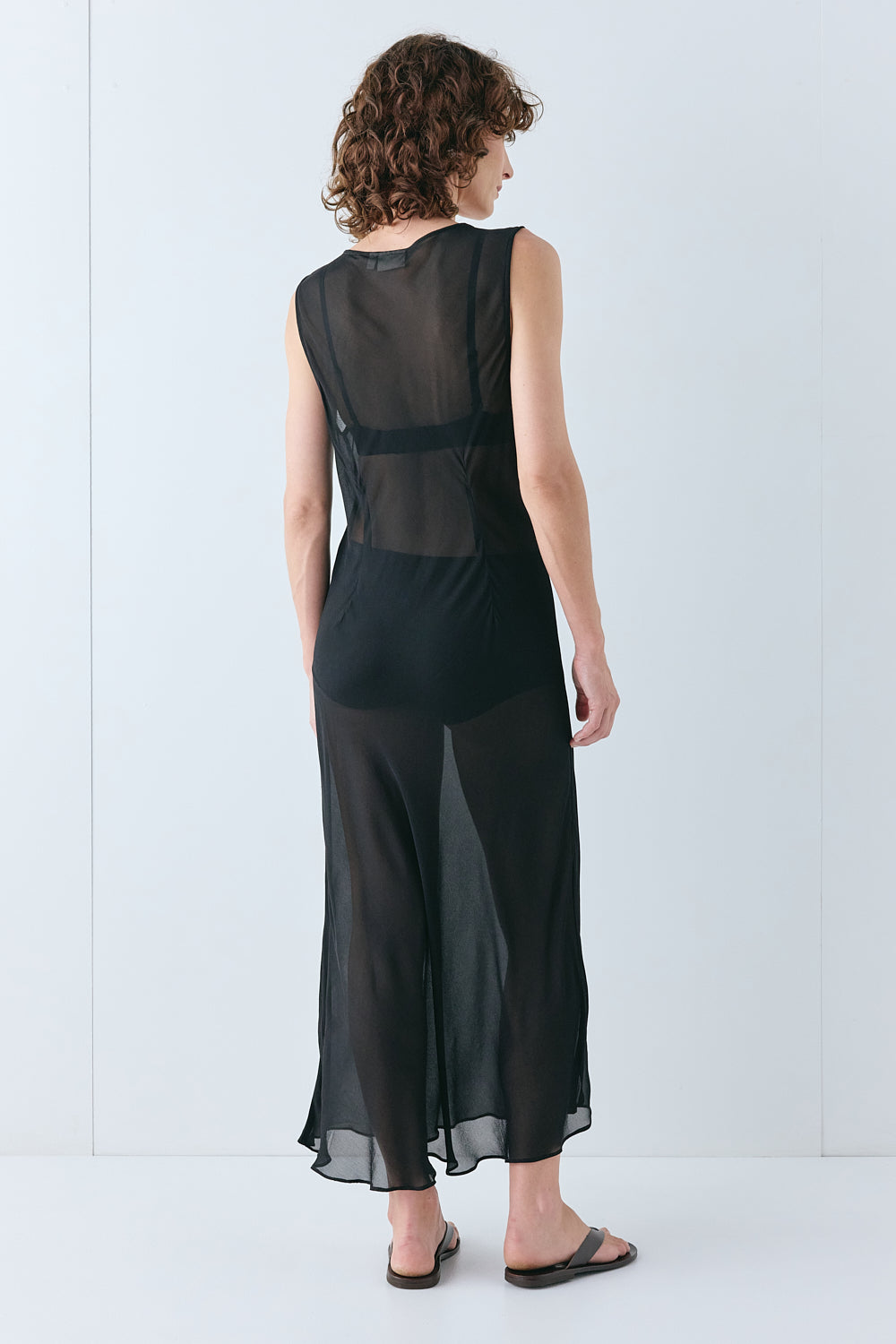 Winona Sheer Midi Dress Black | VRG GRL sale