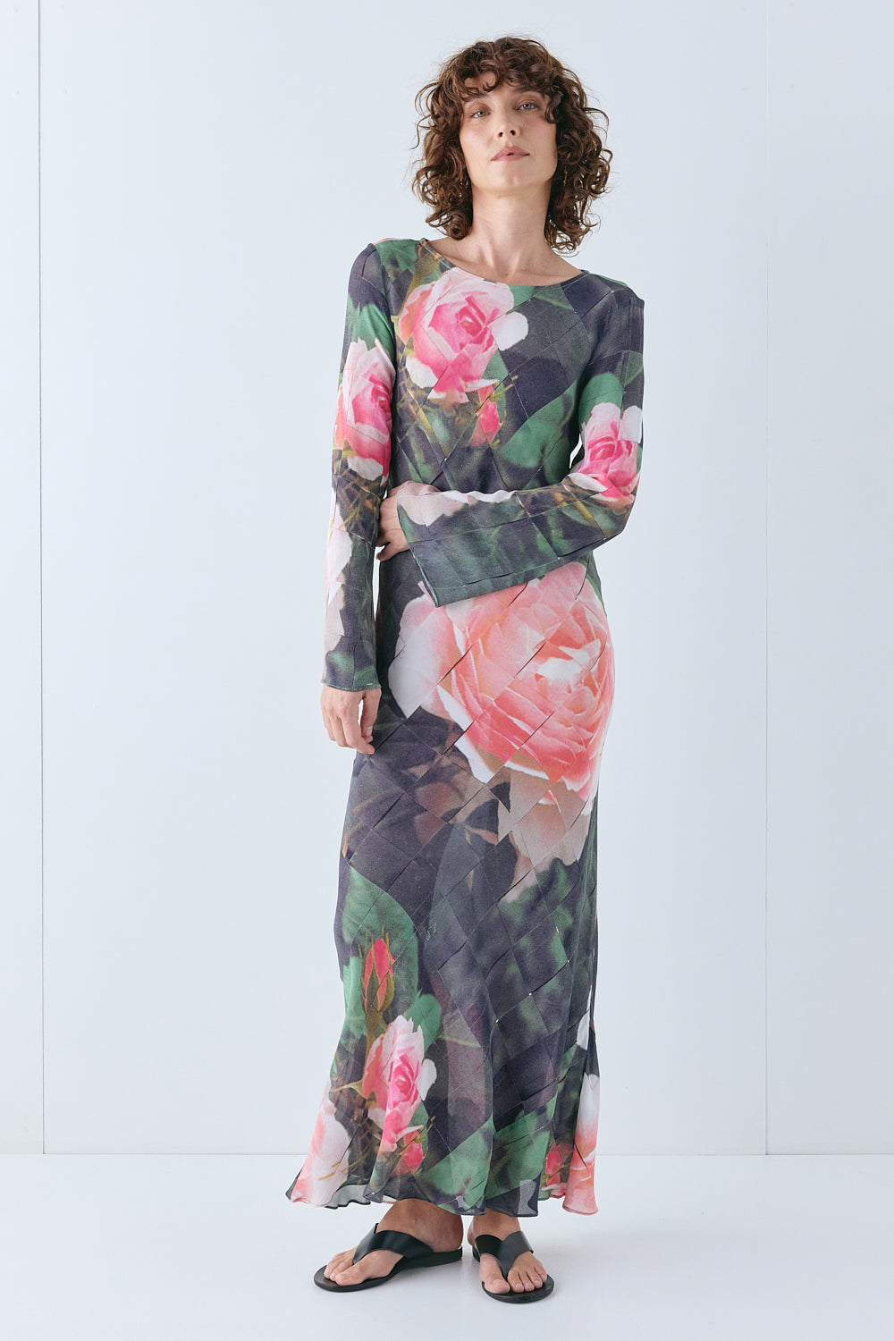 Jean Maxi Dress Rose | VRG GRL US
