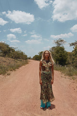 Francesca Sheer Maxi Dress Camo | VRG GRL discount