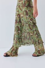 Francesca Sheer Maxi Dress Camo | VRG GRL discount