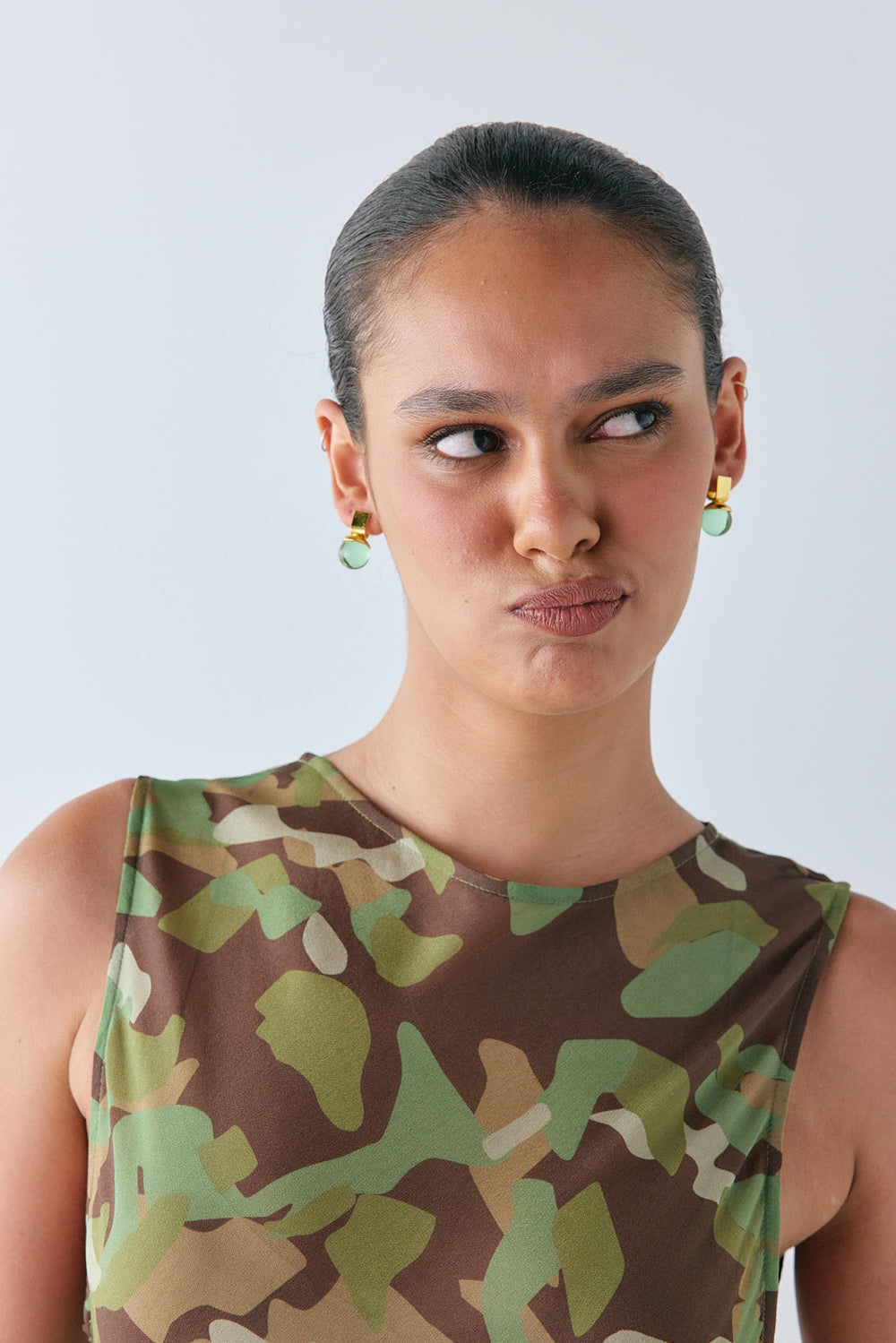 Francesca Sheer Maxi Dress Camo | VRG GRL discount