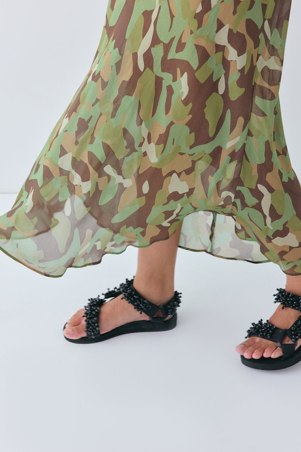 Francesca Sheer Maxi Dress Camo | VRG GRL discount