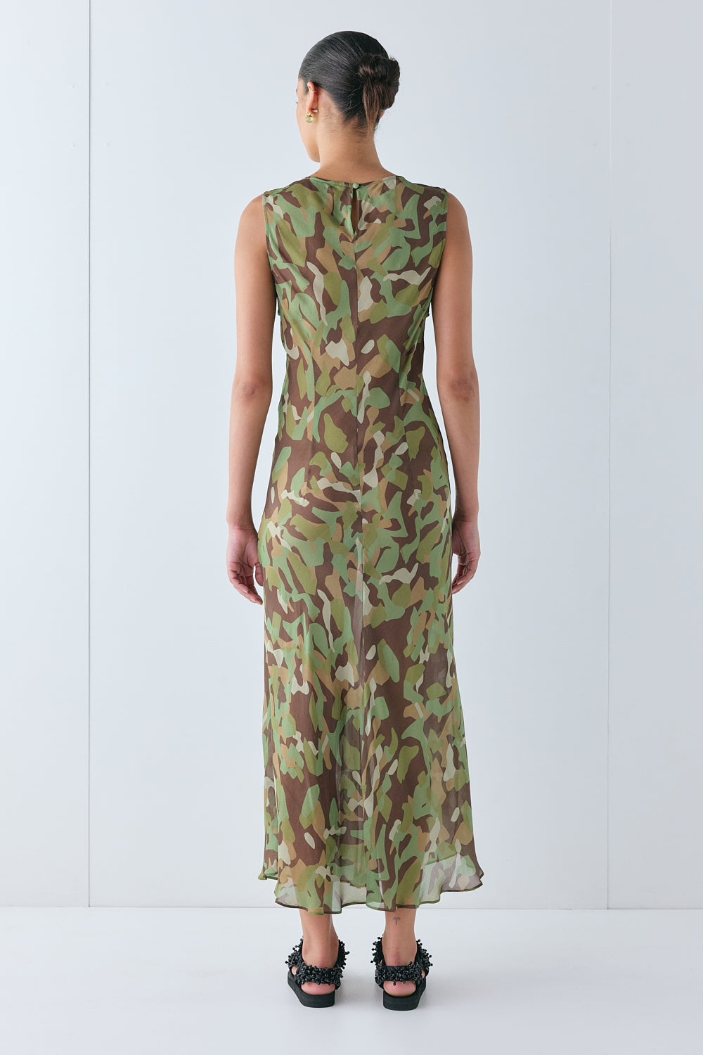 Francesca Sheer Maxi Dress Camo | VRG GRL discount