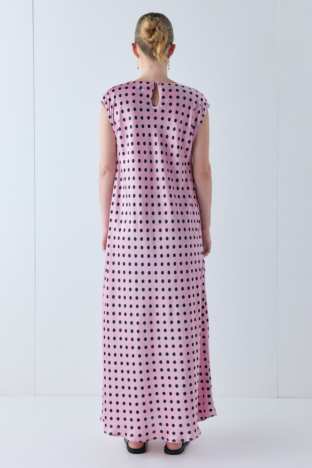 Martina Satin Maxi Dress Polka Dot | VRG GRL near me