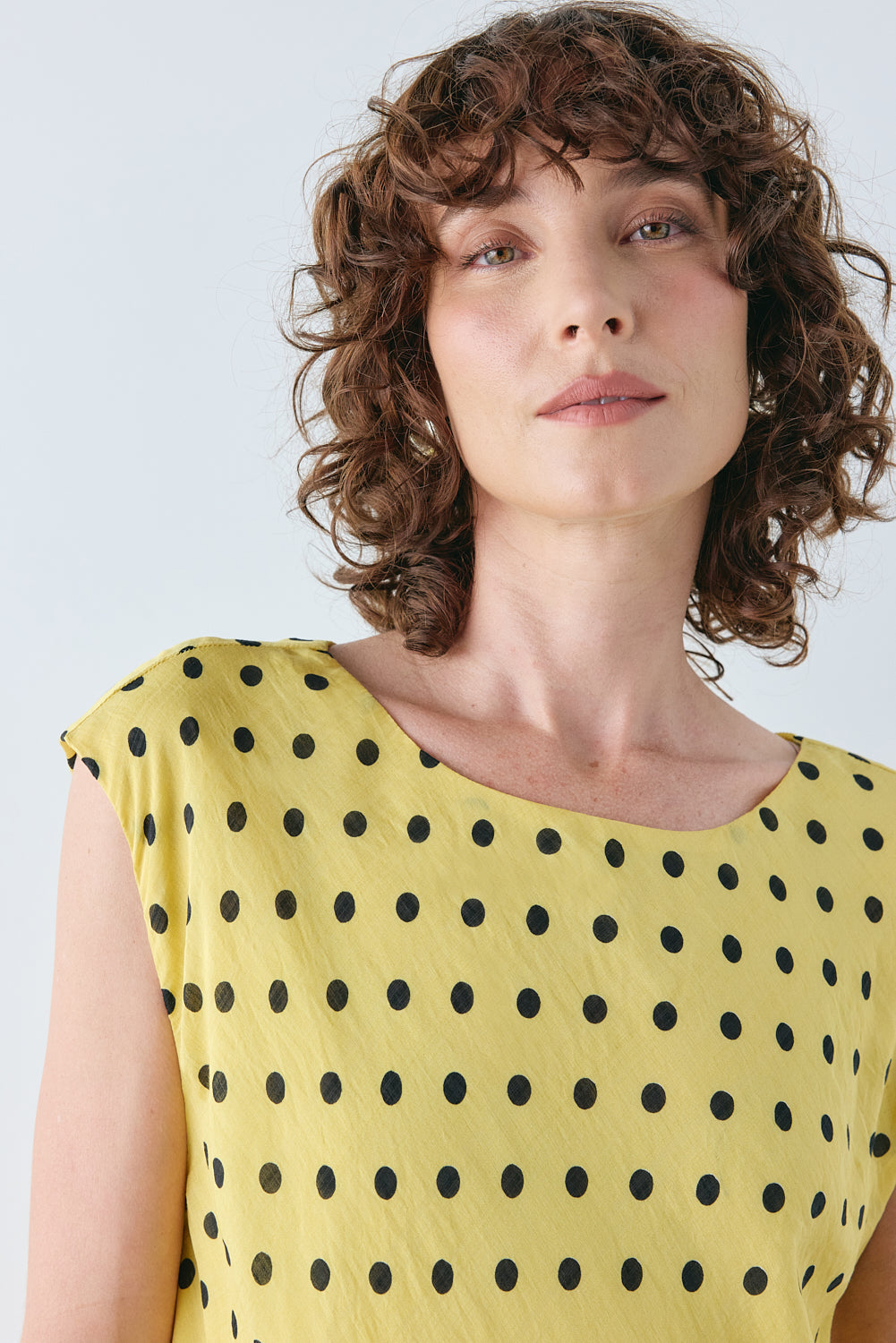 Martina Maxi Dress Yellow Polka Dot | VRG GRL online