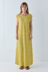 Martina Maxi Dress Yellow Polka Dot | VRG GRL online