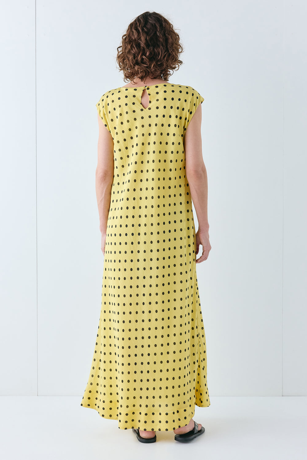 Martina Maxi Dress Yellow Polka Dot | VRG GRL online