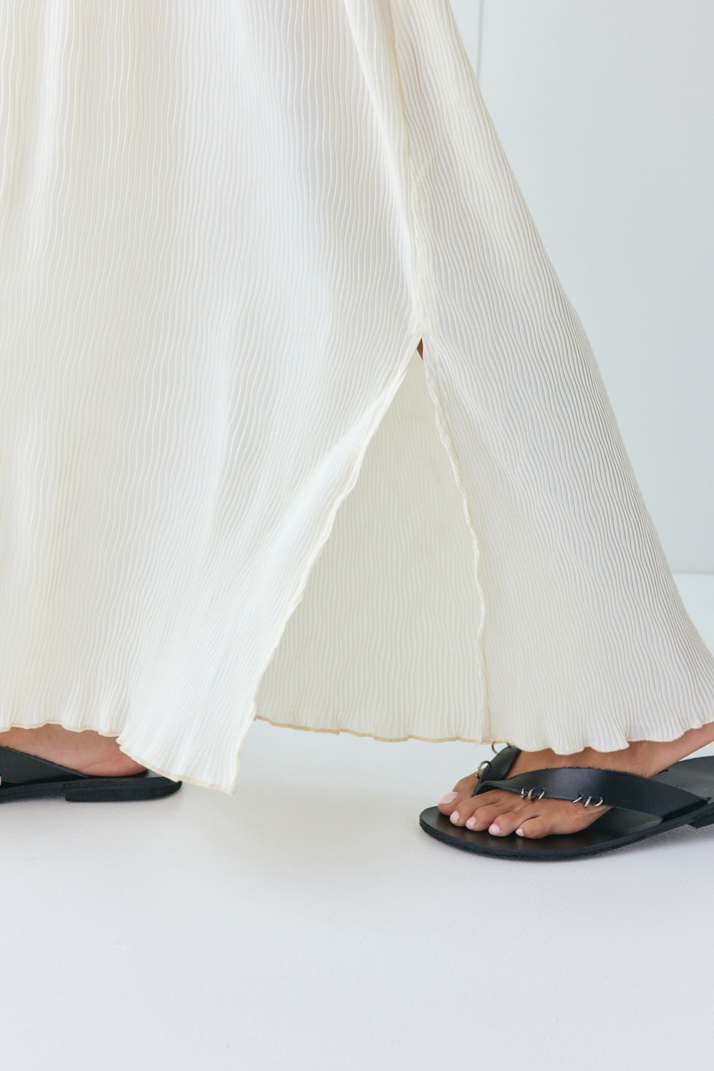 Leona Midi Dress Cream | VRG GRL for sale