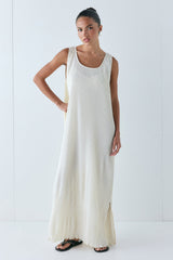 Leona Midi Dress Cream | VRG GRL for sale