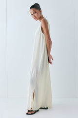 Leona Midi Dress Cream | VRG GRL for sale