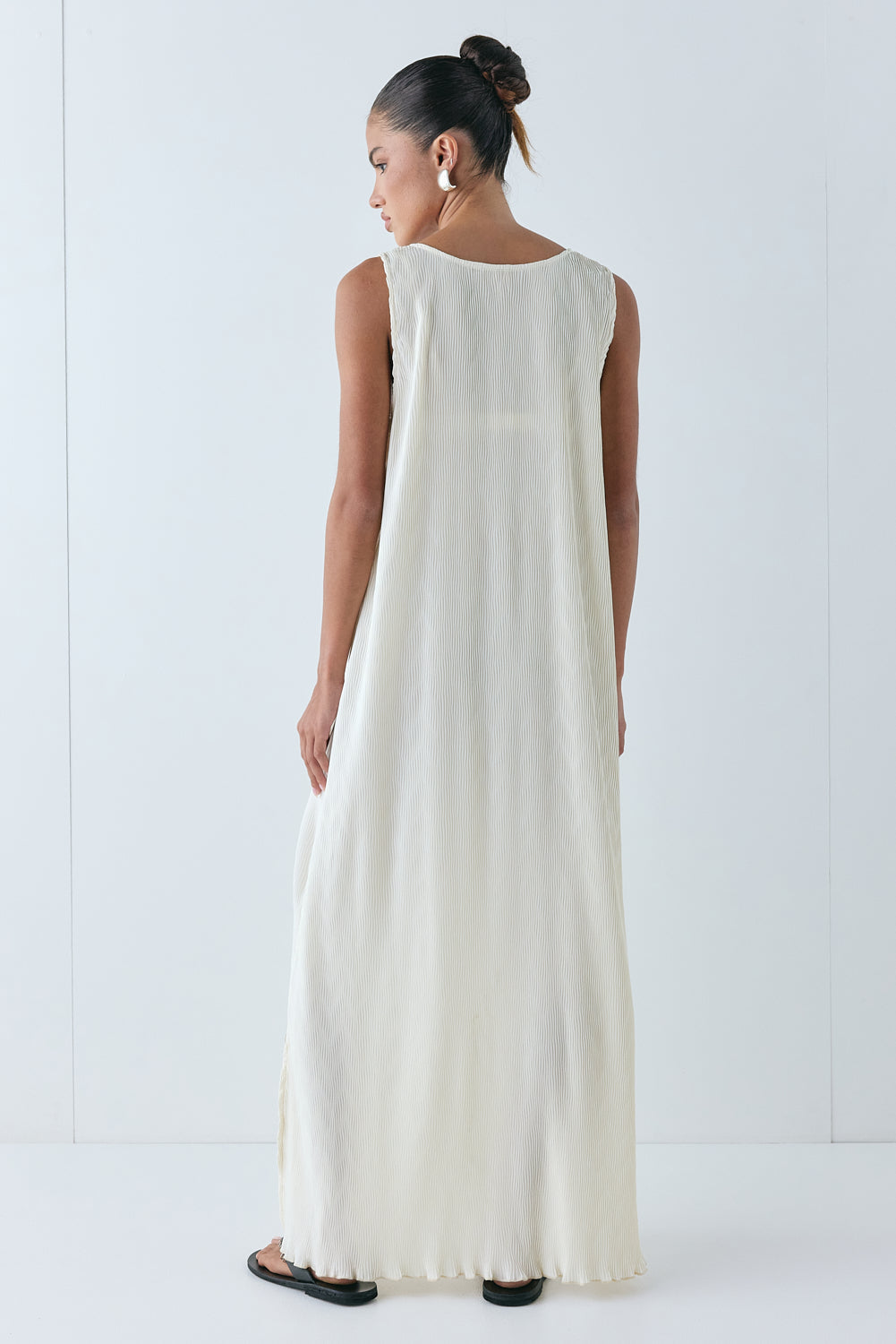 Leona Midi Dress Cream | VRG GRL for sale
