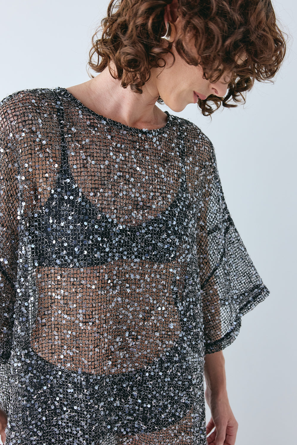 Ivette Sequin Midi Dress Black | VRG GRL on sale
