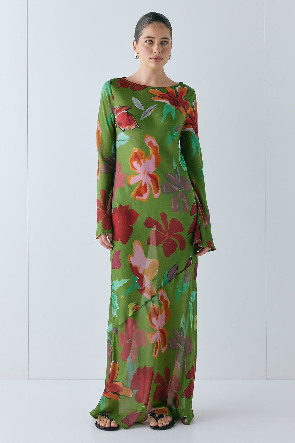 Luka Sheer Maxi Dress Poppy | VRG GRL US