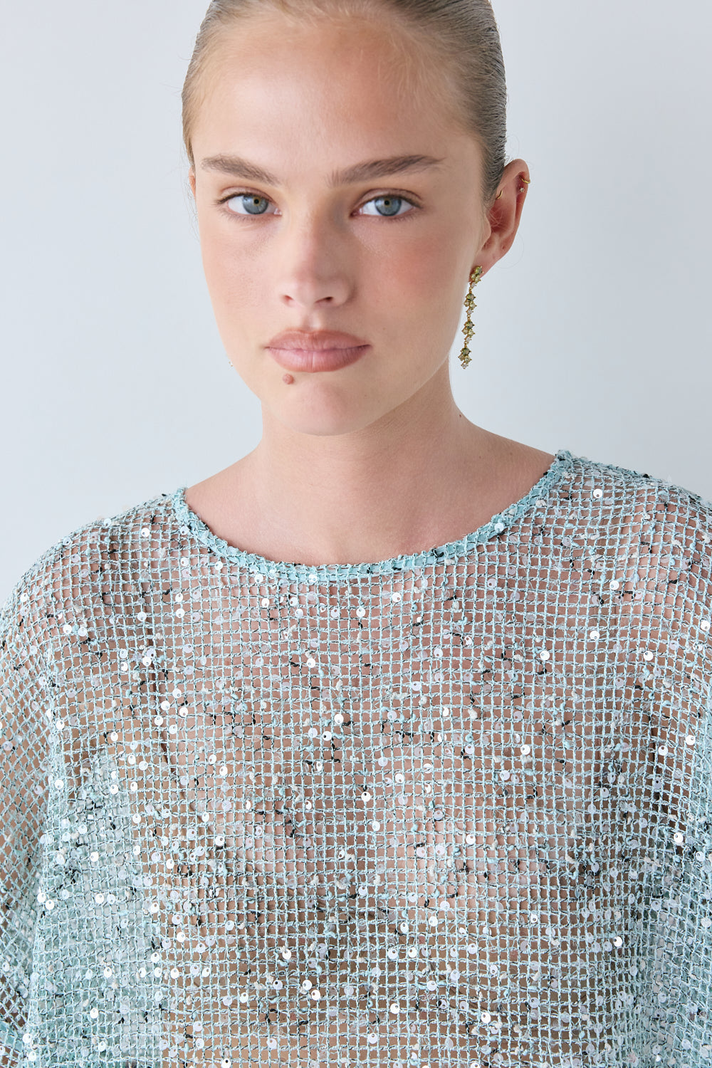 Ivette Sequin Midi Dress Aqua | VRG GRL discount