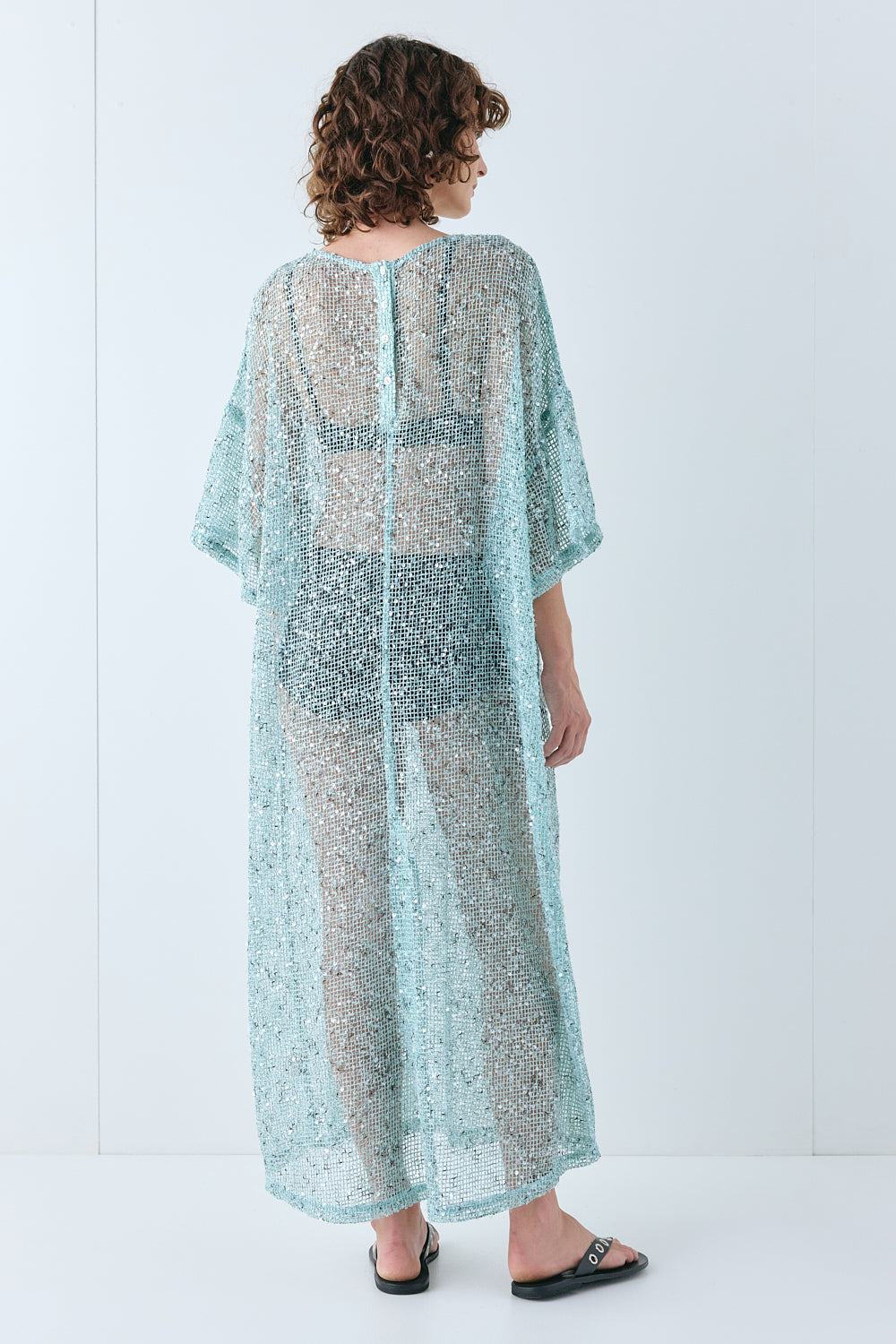 Ivette Sequin Midi Dress Aqua | VRG GRL discount