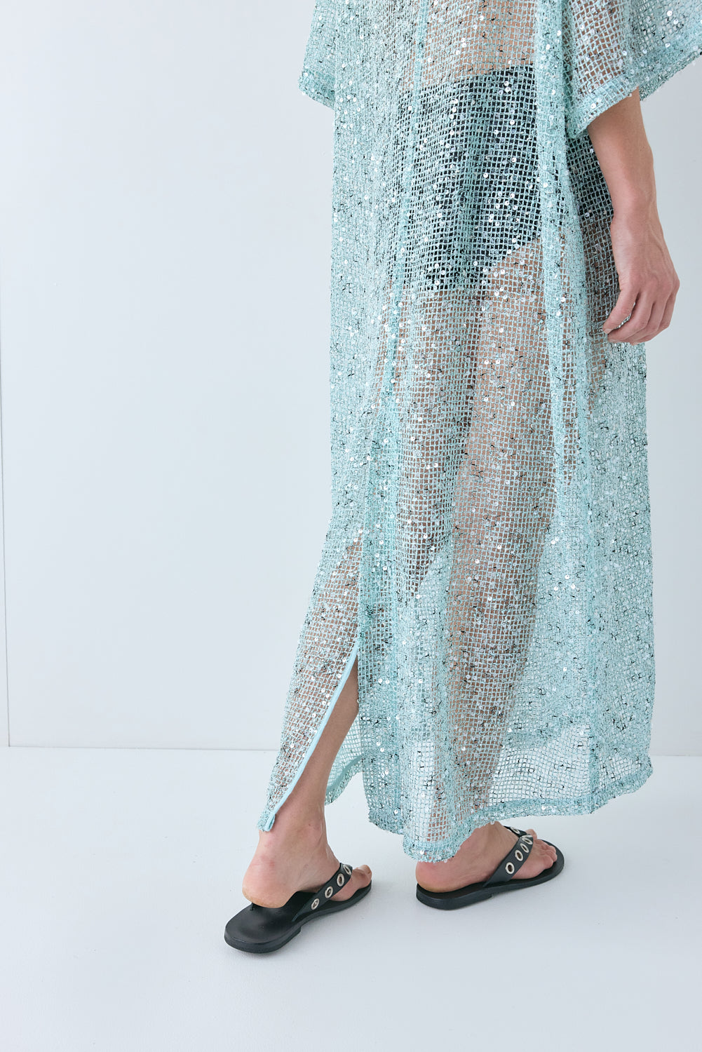 Ivette Sequin Midi Dress Aqua | VRG GRL discount
