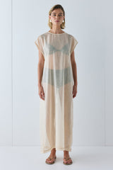 Nara Sheer Maxi Dress Ecru | VRG GRL sale
