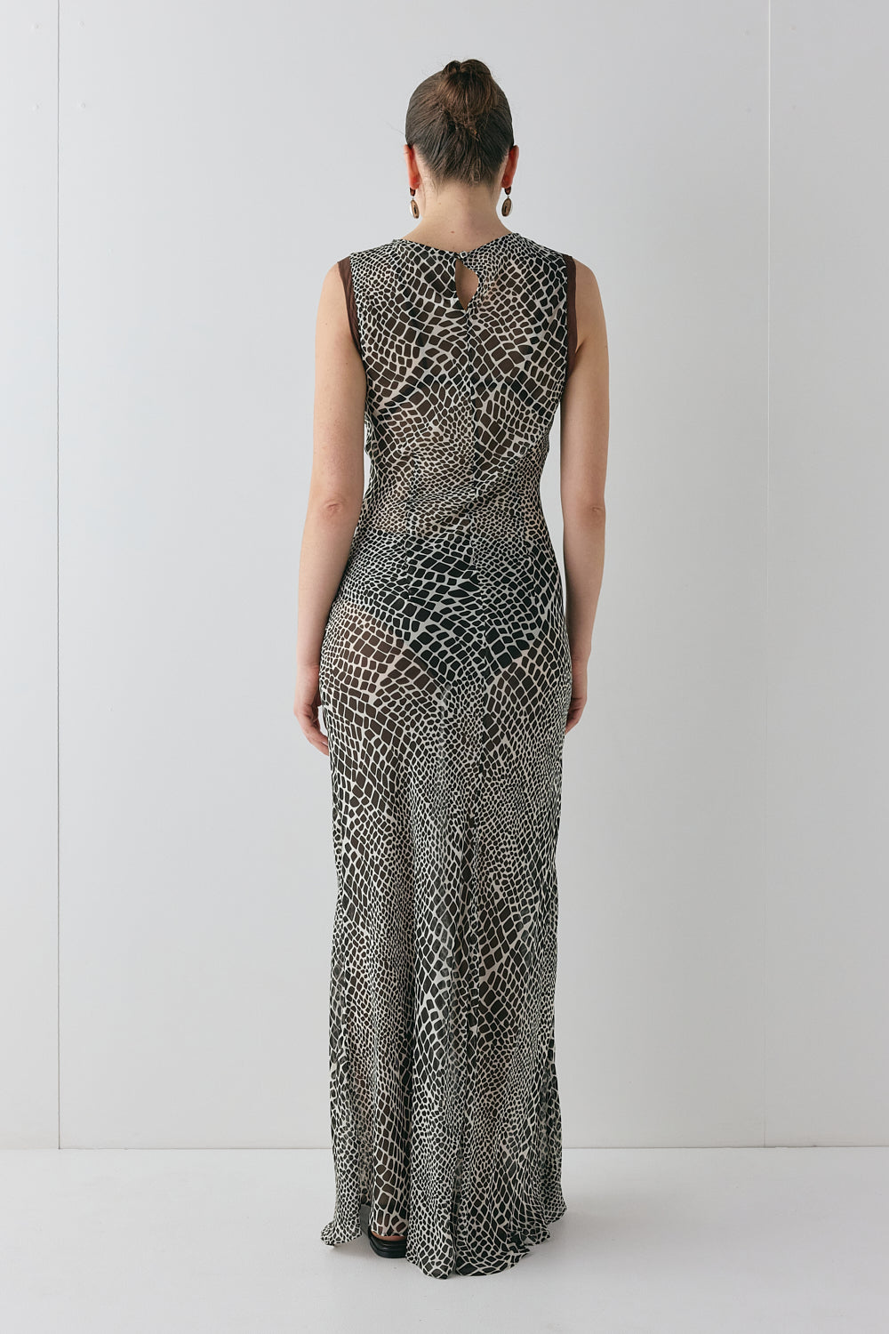 Blanco Sheer Maxi Dress Croc | VRG GRL discount