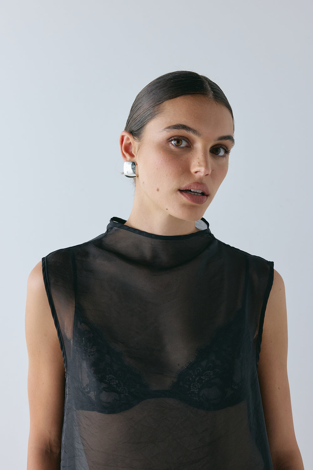 Serena Sheer Maxi Dress Black | VRG GRL near me