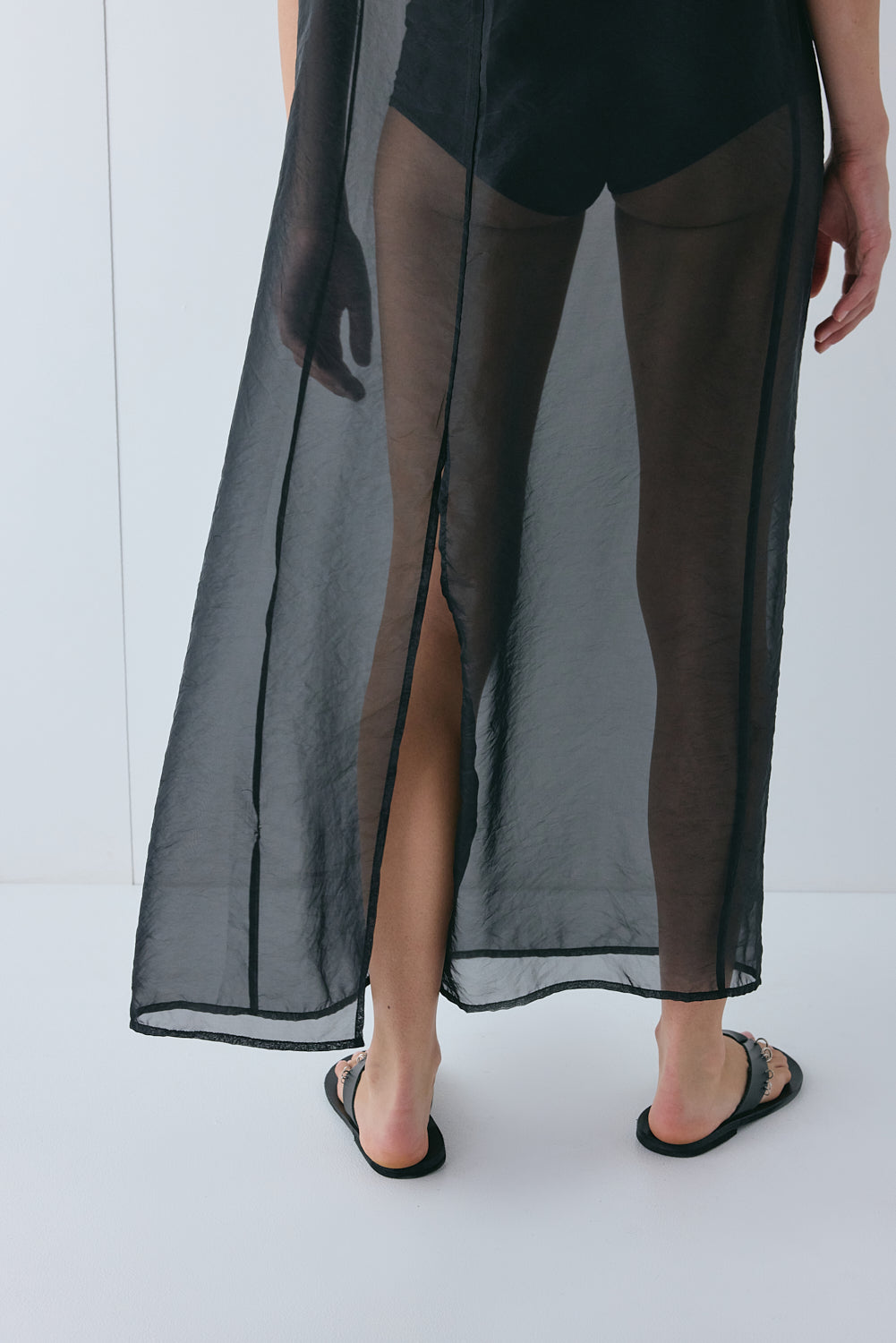 Serena Sheer Maxi Dress Black | VRG GRL near me