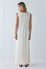 Cate Smock Maxi Dress Cream Check | VRG GRL sale