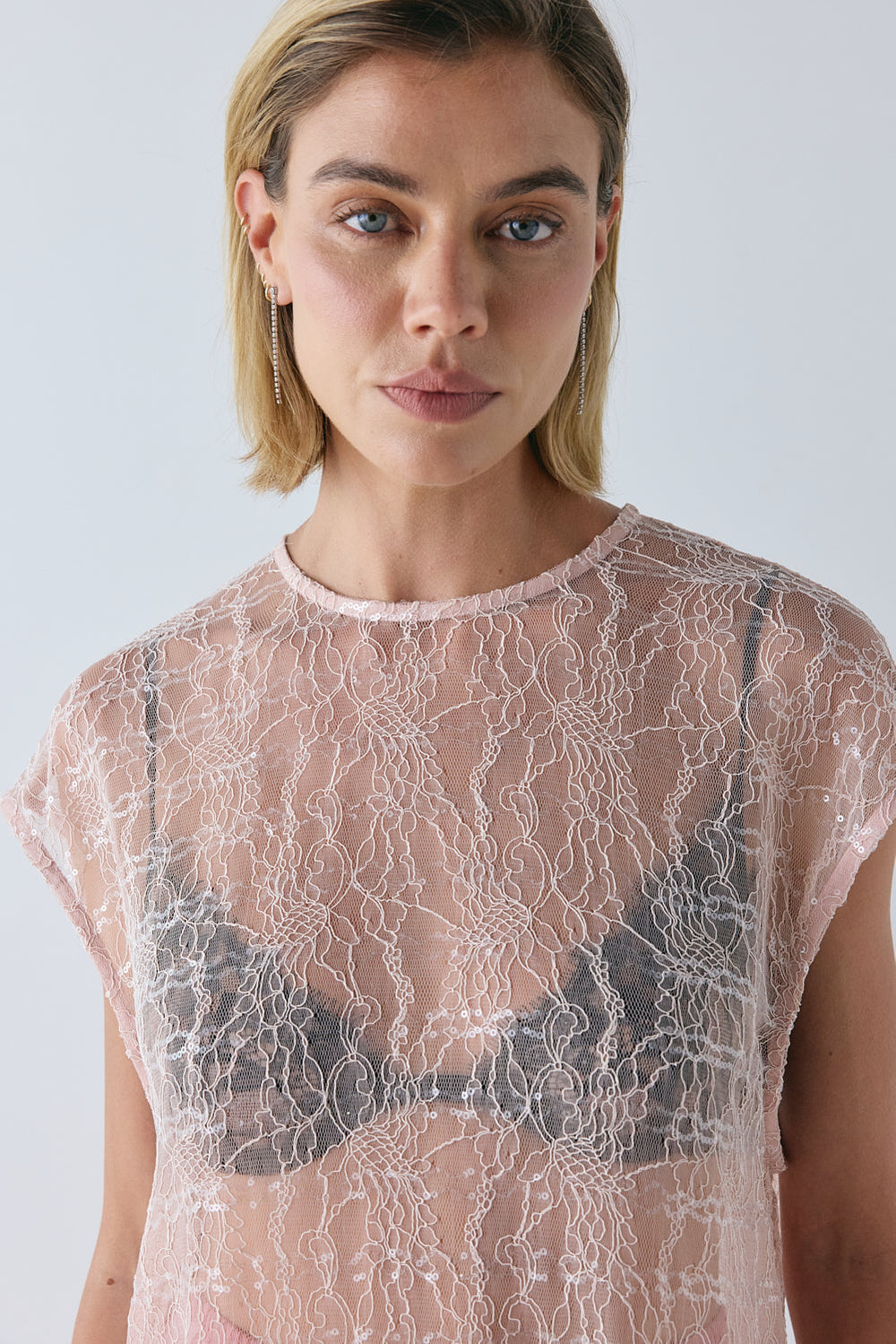 Sabre Lace Midi Dress Musk | VRG GRL for sale