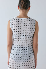 Ria Sheer Maxi Dress White Polka Dot | VRG GRL US
