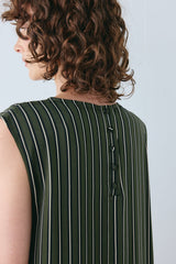 Maya Midi Dress Khaki Stripe | VRG GRL discount
