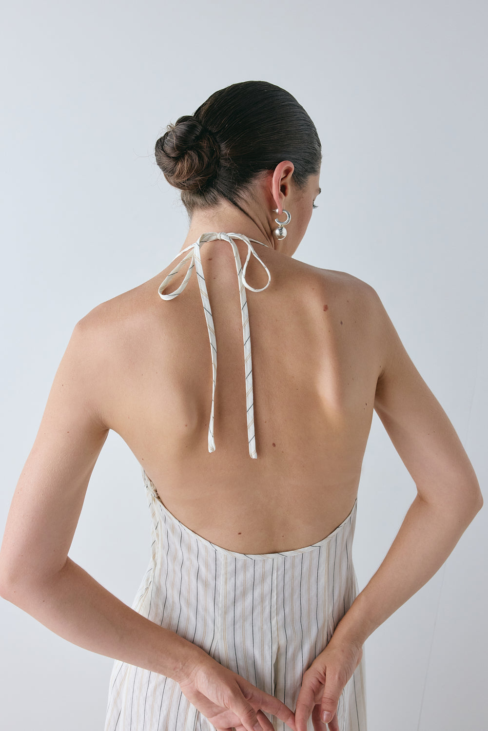August Maxi Dress Cream Stripe | VRG GRL sale