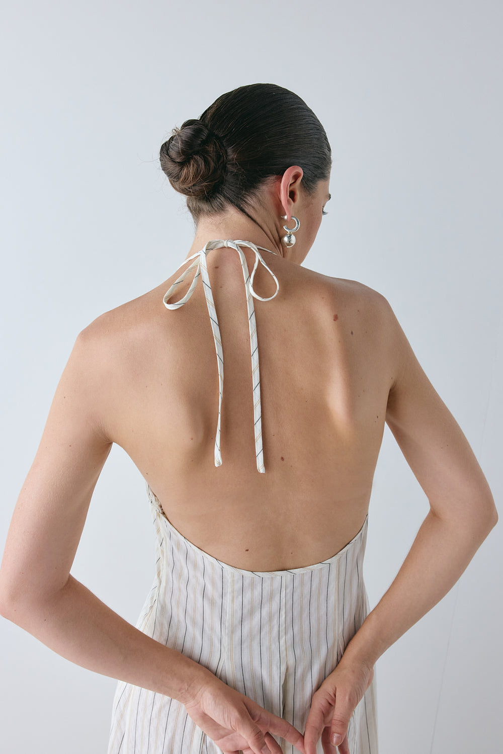 August Maxi Dress Cream Stripe | VRG GRL sale