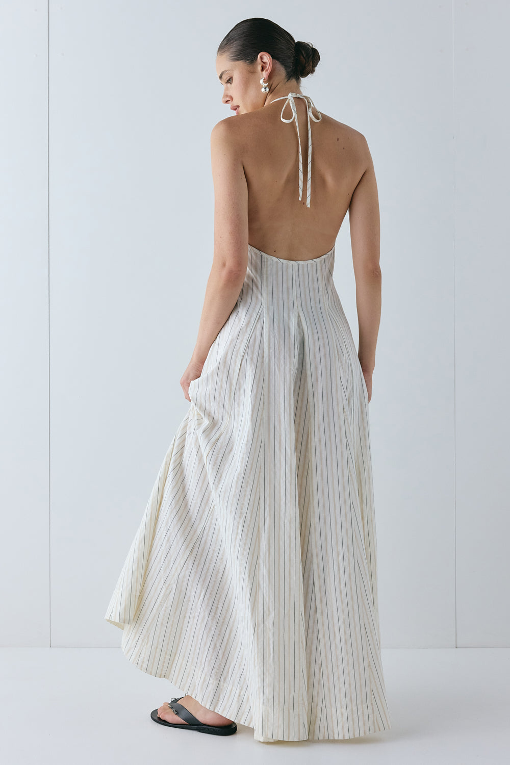August Maxi Dress Cream Stripe | VRG GRL sale