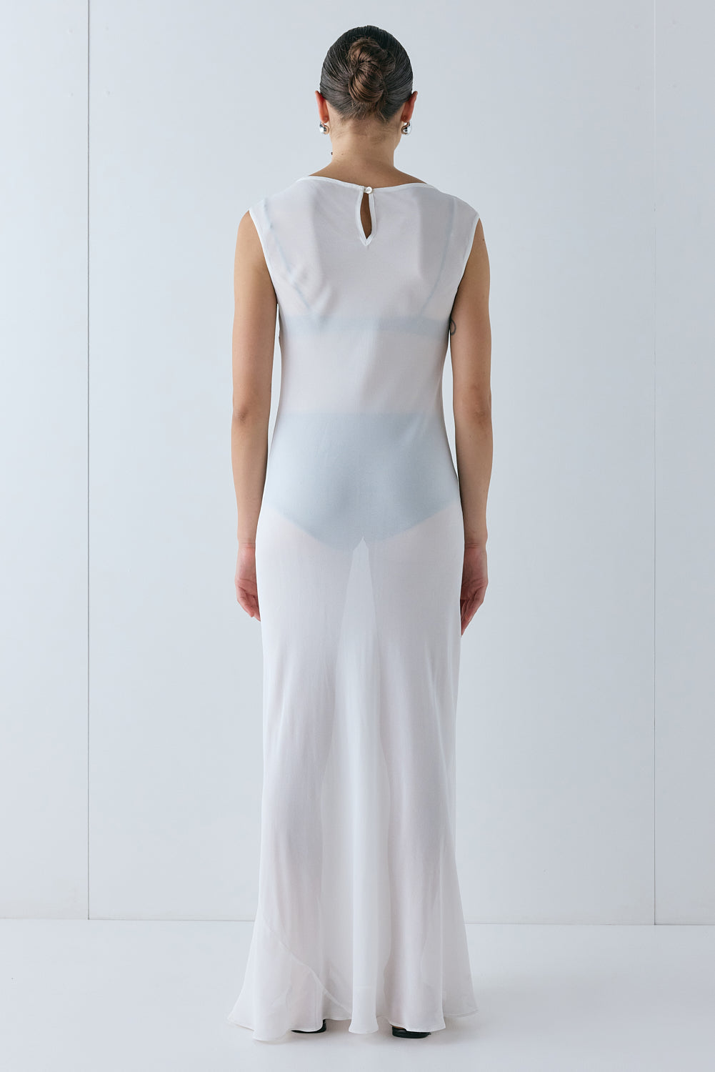 Florence Sheer Maxi Dress White | VRG GRL for sale