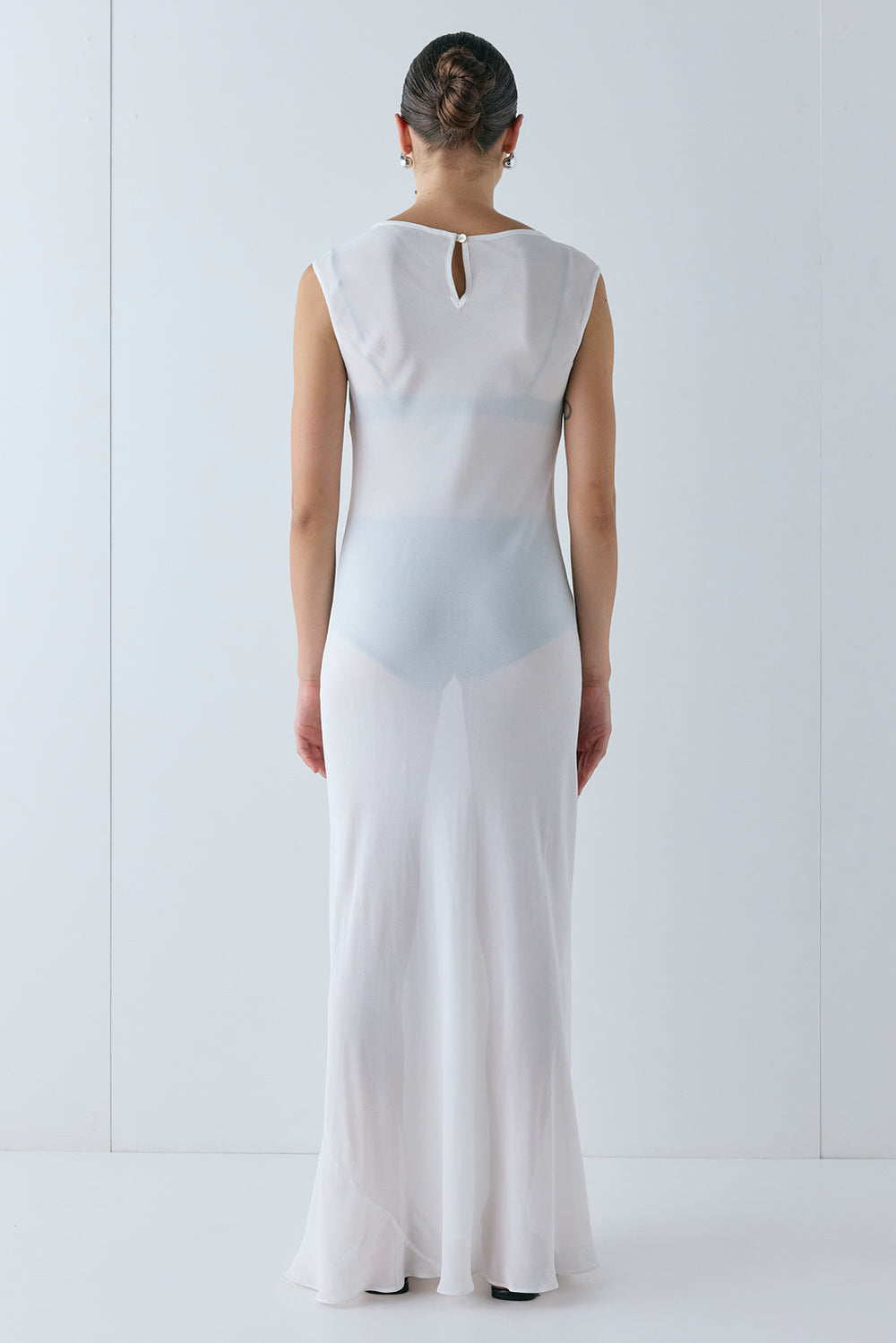 Florence Sheer Maxi Dress White | VRG GRL for sale