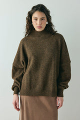 Yumi Knit Jumper Coffee | VRG GRL on sale