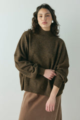 Yumi Knit Jumper Coffee | VRG GRL on sale