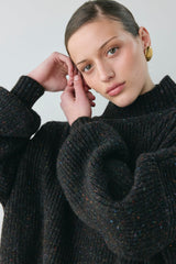 Yumi Knit Jumper Black Speckle | VRG GRL US