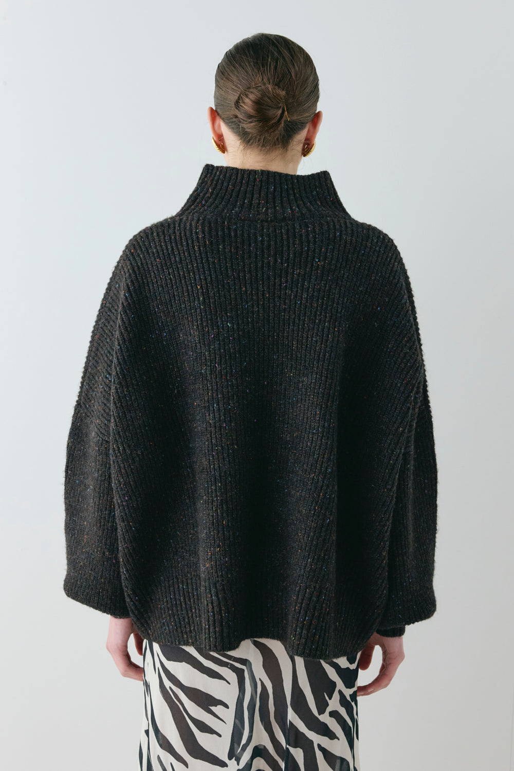 Yumi Knit Jumper Black Speckle | VRG GRL US